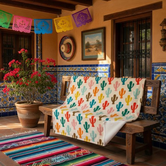 Couverture Sherpa Vibrant Desert Botanical Throw Blanket 