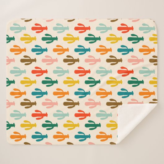 Couverture Sherpa Vibrant Desert Botanical Throw Blanket  (Devant (Horizontal))