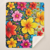 Couverture Sherpa Vibrant Flowers: Garden of Joy Art (Devant)