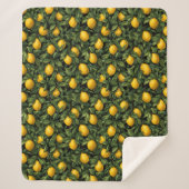 Couverture Sherpa Vibrant Lemon Citrus Tree Pattern (Devant)