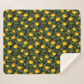 Couverture Sherpa Vibrant Lemon Citrus Tree Pattern (Devant (Horizontal))