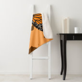 Couverture Sherpa Vibrant Orange Alimentation Monarque Papillon Pair (En situation)