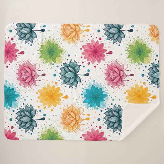 Couverture Sherpa Vibrant Paint Splash Pattern Sherpa Blanket (Devant (Horizontal))
