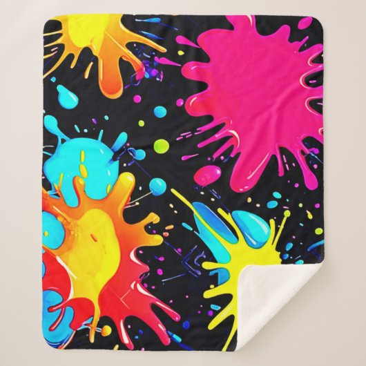 Couverture Sherpa Vibrant Paint Splatter Artwork Burst (Devant)