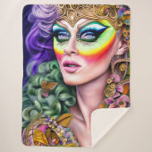 Couverture Sherpa Vibrement Bold LGBTQ Portrait Drag Queen Artwork (Devant)