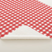Couverture Sherpa Vichy rouge et blanc (3/4)