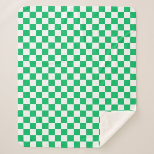 Couverture Sherpa Vichy vert classique (Devant)