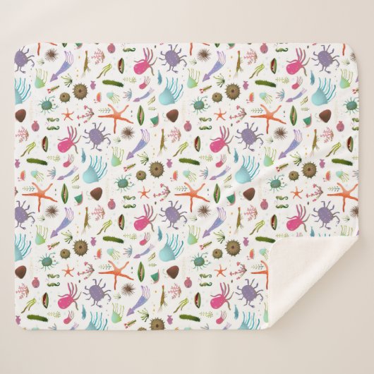 Couverture Sherpa Vie marine colorée (Devant (Horizontal))