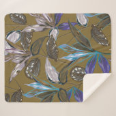 Couverture Sherpa Vieille texture murale avec fissures, arrière - pl (Devant (Horizontal))