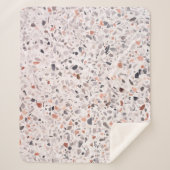 Couverture Sherpa Vieille texture terrazzo, motif d'hamper. (Devant)
