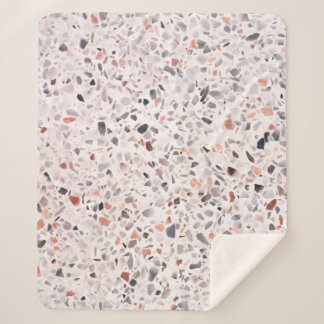 Couverture Sherpa Vieille texture terrazzo, motif d'hamper.