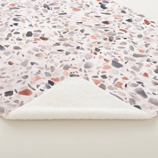 Couverture Sherpa Vieille texture terrazzo, motif d'hamper. (3/4)