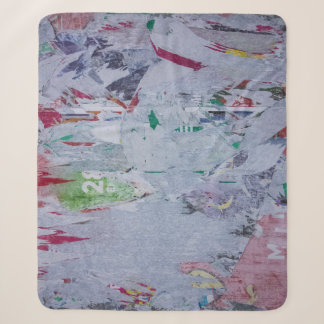Couverture Sherpa Vieilles affiches hiver look blanc vert gris rouge