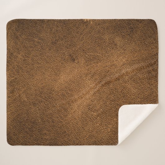 Couverture Sherpa Vieux cuir Brown : Arrière - plan texturé (Devant (Horizontal))