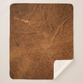 Couverture Sherpa Vieux cuir marron (Devant)