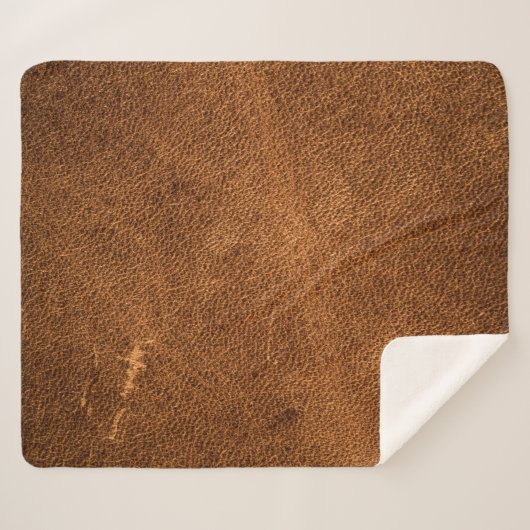 Couverture Sherpa Vieux cuir marron (Devant (Horizontal))