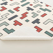 Couverture Sherpa Vieux jeu vidéo carré sans couture motif, arrière  (3/4)