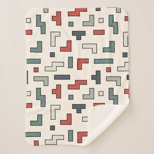 Couverture Sherpa Vieux jeu vidéo carré sans couture motif, arrière  (Devant)