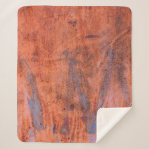 Couverture Sherpa Vieux patiné rouille texturéabstrait, vieilli, vie