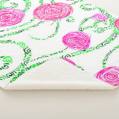 Couverture Sherpa Vignes vert et rose (3/4)