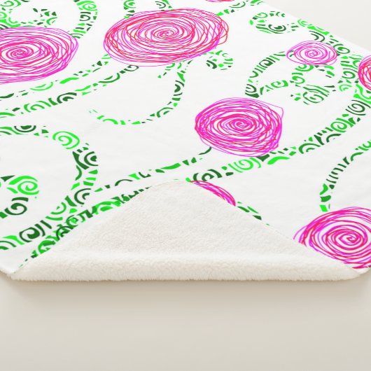 Couverture Sherpa Vignes vert et rose (3/4)