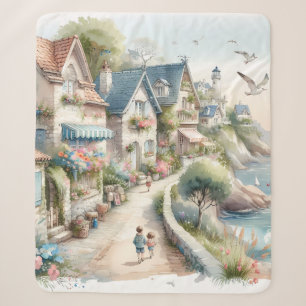 Couverture Sherpa Village de cottages côtiers pastel Évasion