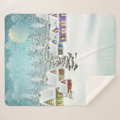 Couverture Sherpa Village paysage d'hiver avec maisons couvertes de  (Devant (Horizontal))