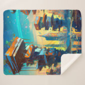 Couverture Sherpa Ville dystopique futuriste, peinture générée par l (Devant (Horizontal))