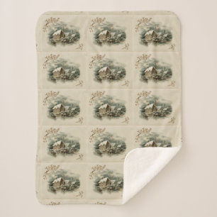 Couverture Sherpa Ville vintage en hiver
