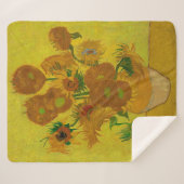 Couverture Sherpa Vincent Van Gogh 15 Peinture de tournesols (Devant (Horizontal))