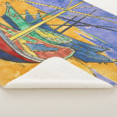 Couverture Sherpa Vincent van Gogh - Bateaux de pêche sur la plage (3/4)