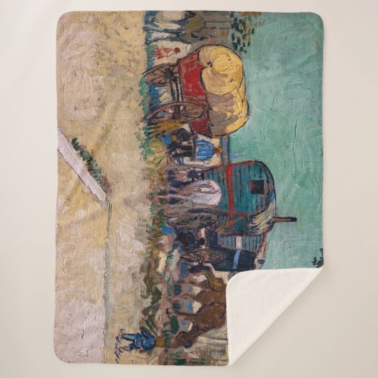 Couverture Sherpa Vincent Van Gogh - Caravanes, Camp de Tziganes prè (Devant)