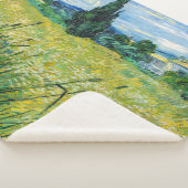 Couverture Sherpa Vincent van Gogh - Champ de blé vert avec Cypress (3/4)