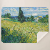Couverture Sherpa Vincent van Gogh - Champ de blé vert avec Cypress (Devant (Horizontal))