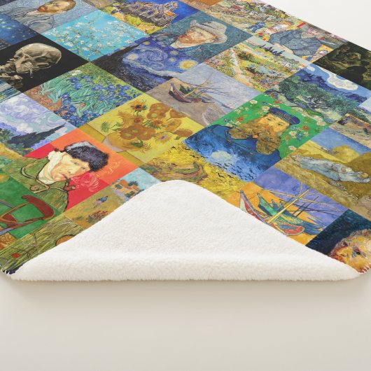 Couverture Sherpa Vincent van Gogh - chefs-d'oeuvre Mosaic Patchwork (3/4)