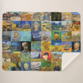 Couverture Sherpa Vincent van Gogh - chefs-d'oeuvre Mosaic Patchwork (Devant (Horizontal))