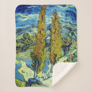 Couverture Sherpa Vincent Van Gogh Deux peupliers à Saint-Rémy