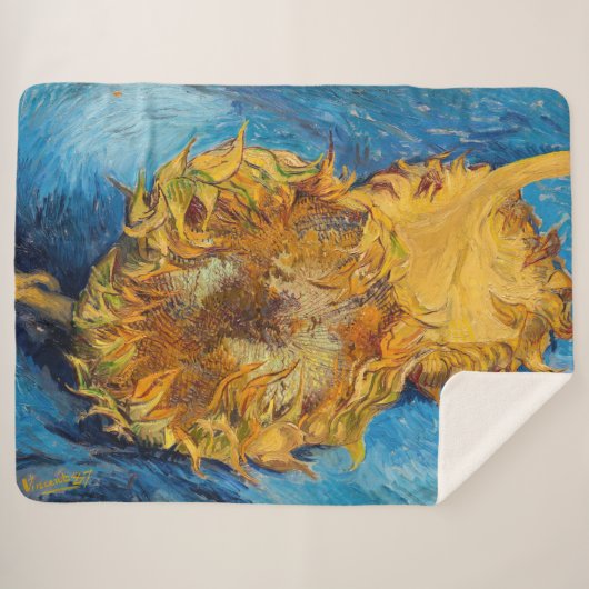 Couverture Sherpa Vincent van Gogh - Deux tournesols coupés (Devant (Horizontal))