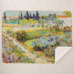 Couverture Sherpa Vincent van Gogh - Jardin à Arles<br><div class="desc">Jardin d'Arles / Jardin fleuri avec sentier / Jardin d'Arles - Vincent van Gogh,  1888</div>