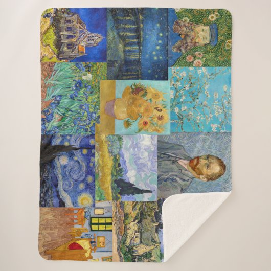 Couverture Sherpa Vincent Van Gogh - Masterpieces Patchwork (Devant)