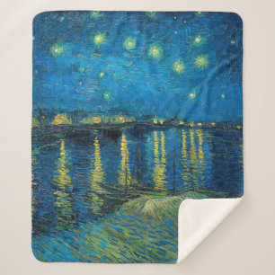 Couverture Sherpa Vincent Van Gogh Nuit étoilée sur le Rhône