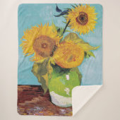 Couverture Sherpa Vincent Van Gogh - Trois tournesols dans un vase (Devant)
