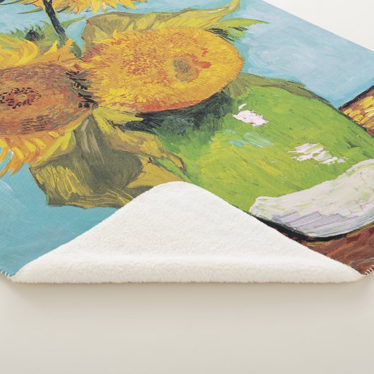 Couverture Sherpa Vincent Van Gogh - Trois tournesols dans un vase (3/4)