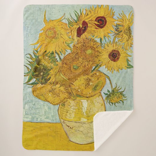 Couverture Sherpa Vincent Van Gogh - Vase avec douze tournesols (Devant)