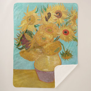 Couverture Sherpa Vincent Van Gogh - Vase avec douze tournesols