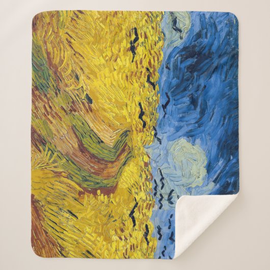 Couverture Sherpa Vincent van Gogh - Wheatfield with Crows (Devant)