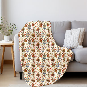 Couverture Sherpa Vintage Alice au pays des merveilles