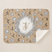 Couverture Sherpa Vintage Birds & Nid Rustic Kraft Brown (Devant (Horizontal))