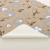 Couverture Sherpa Vintage Birds & Nid Rustic Kraft Brown (3/4)