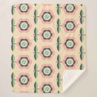 Couverture Sherpa Vintage classique : Floral Design sans joint